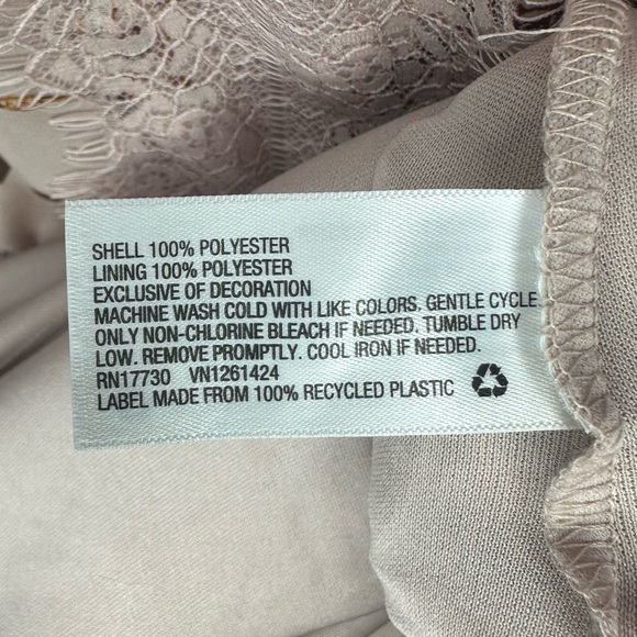 Hi-Neck Floral Cottagecore Midi Dress Lace Floral Pink Mauve Woman - Size S - Picture 9 of 10